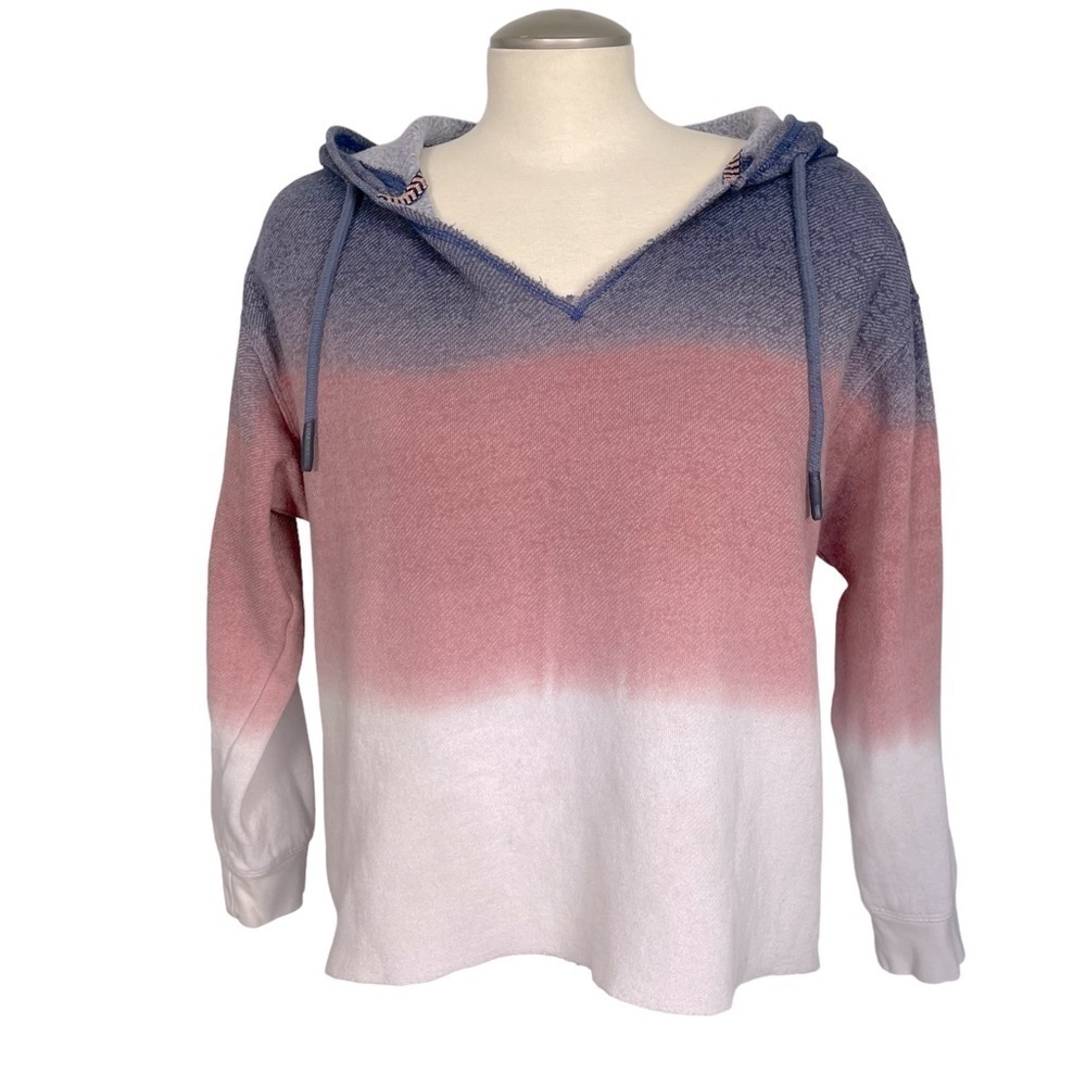 GUC FarWest Cropped Hoodie, tie dye, blue/pink, white, size Medium